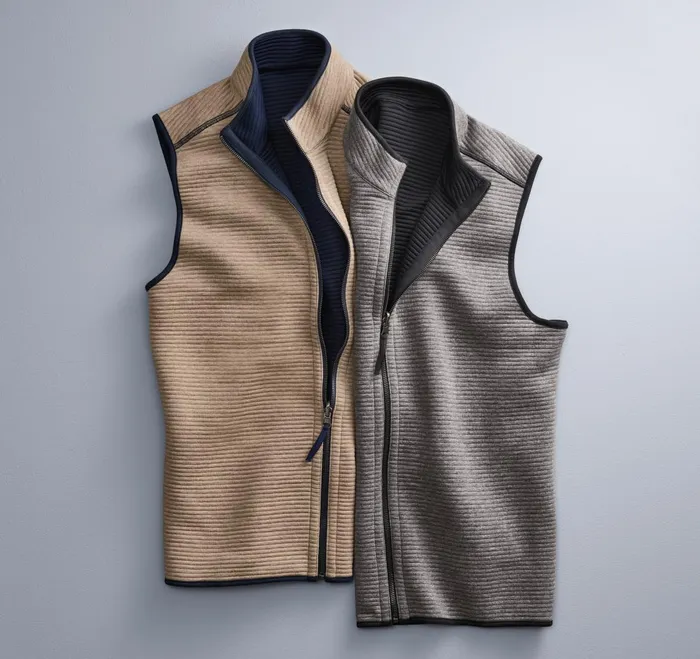 Men Reversible Channel Quilted Vest Gray Heatherblack JohnstonandMurphy Coats Jackets and Vests Men Reversible Channel Quilted Vest Gray Heatherblack JohnstonandMurphy Coats Jackets and Vests