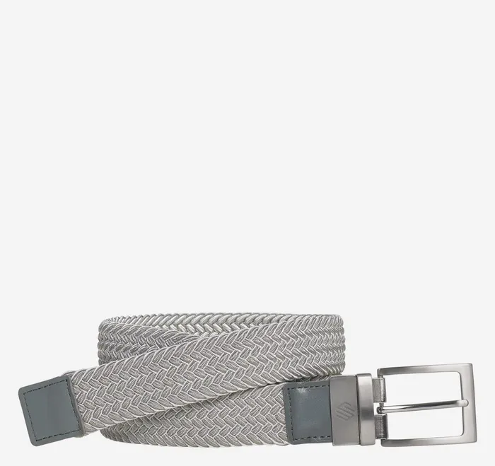 Men Reversible StretchWoven Belt Graywhite JohnstonandMurphy Belts