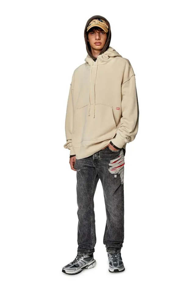 Men SMacsHoodRw Beige Diesel Sweaters