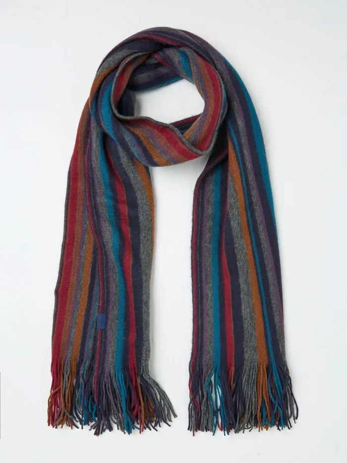 Men Scarves Fat Face Multi Stripe Scarf