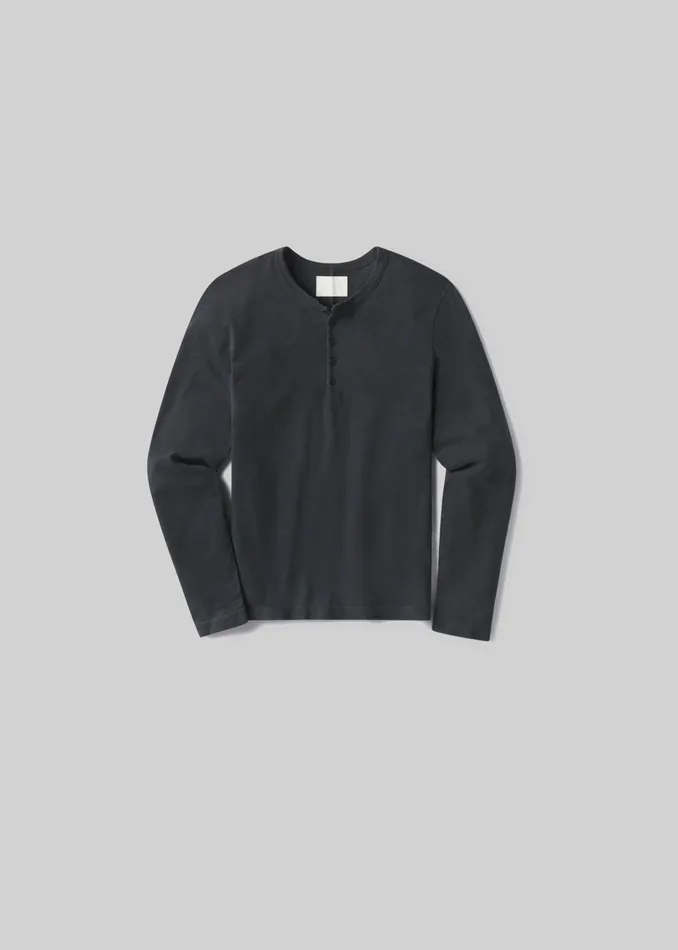 Men Shirts Citizens Of Humanity Classic Henley In Charred Cedar