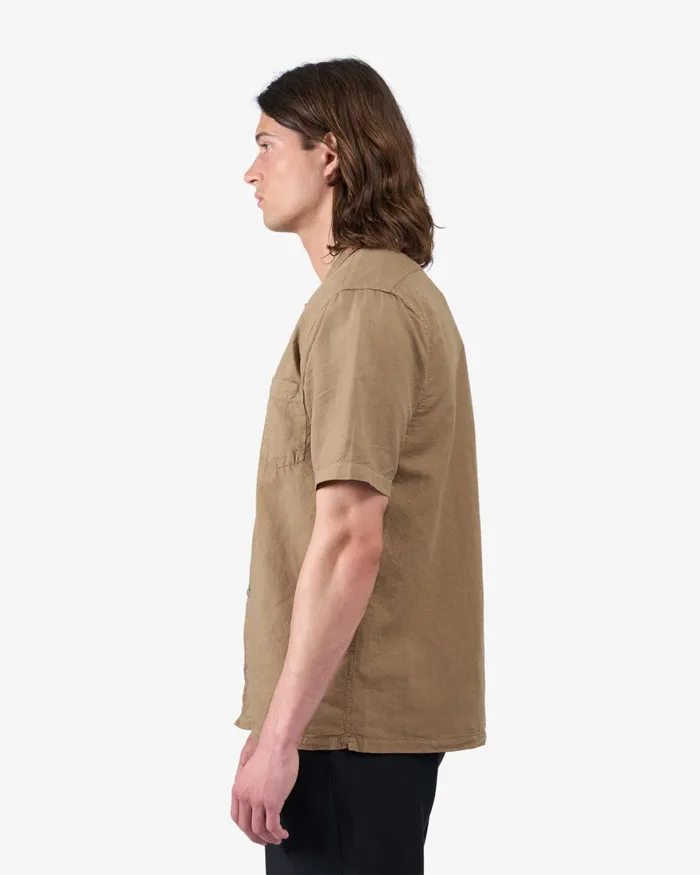 Men Shirts Colorful Standard Linen Short Sleeved Shirt Petrol Blue