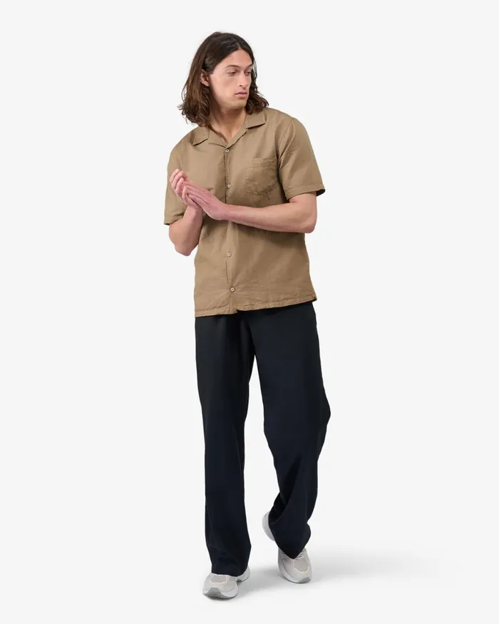 Men Shirts Colorful Standard Linen Short Sleeved Shirt Petrol Blue