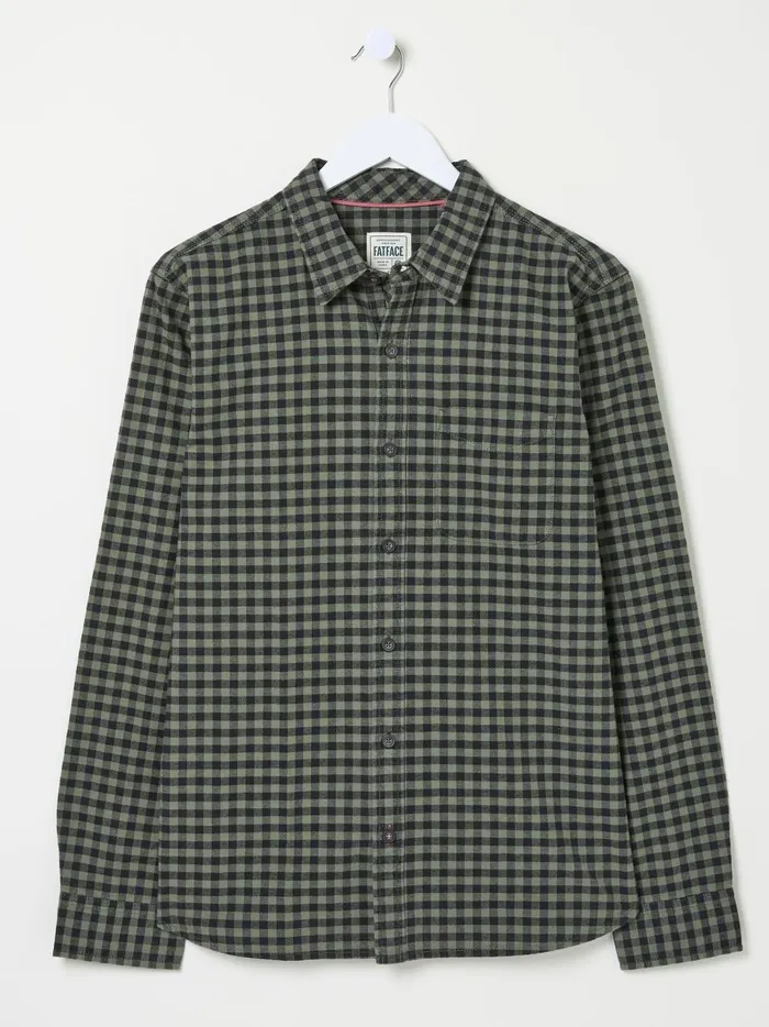 Men Shirts Fat Face Green Everly Gingham Shirt