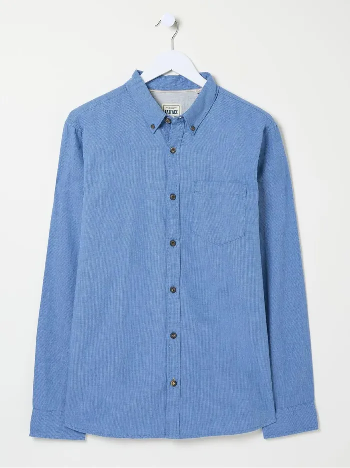 Men Shirts Fat Face Light Blue Long Sleeve Tadlow Shirt
