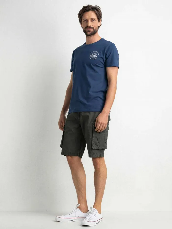 Men Shorts Petrol Industries Checked Cargo Shorts Forest Night
