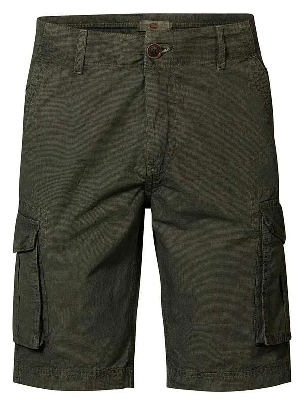 Men Shorts Petrol Industries Checked Cargo Shorts Forest Night