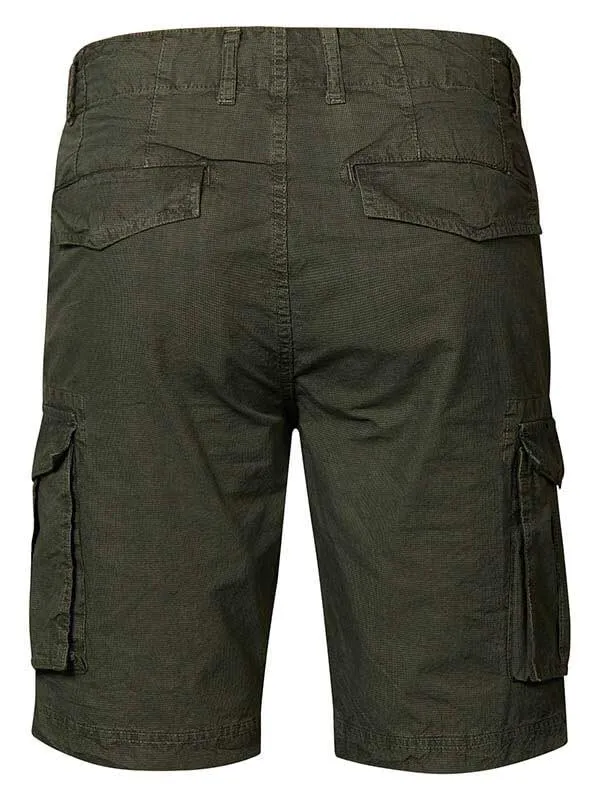 Men Shorts Petrol Industries Checked Cargo Shorts Forest Night