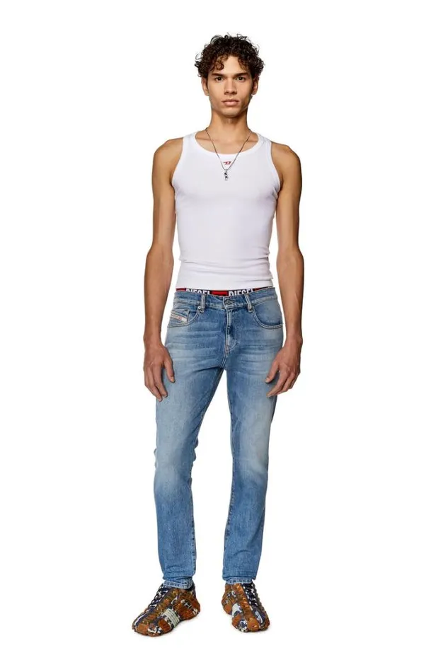 Men Slim Jeans 2019 DStrukt 09f81 Medium Blue Diesel Slim