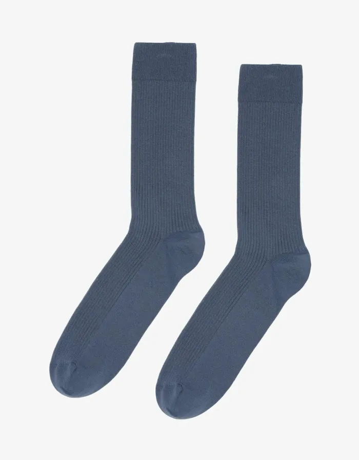 Men Socks and Colorful Standard Classic Organic Sock Petrol Blue