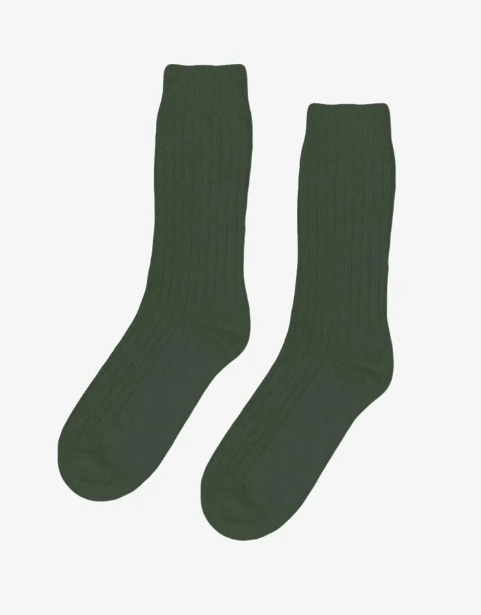 Men Socks and Colorful Standard Merino Wool Blend Sock Emerald Green
