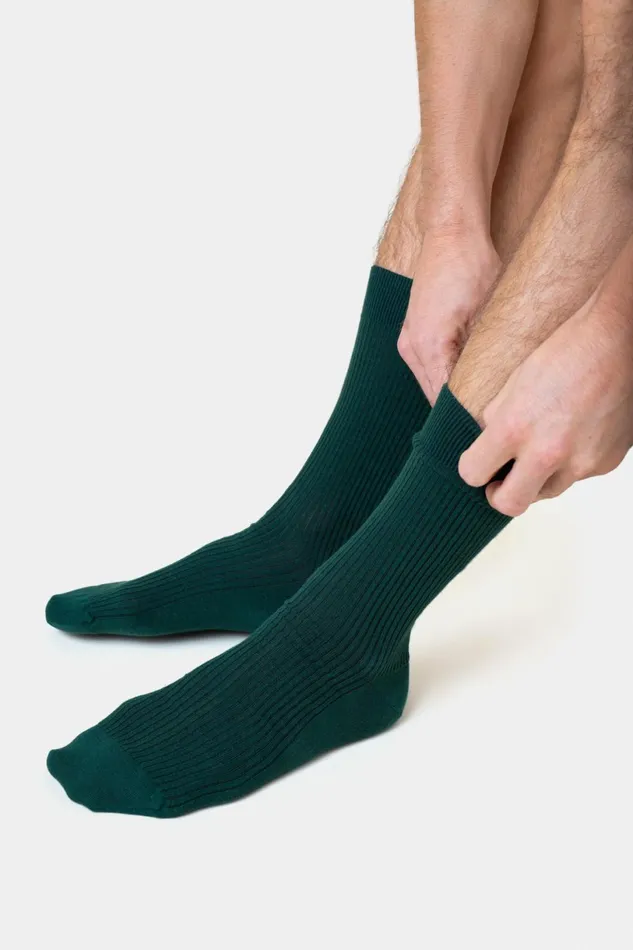 Men Socks and Colorful Standard Merino Wool Blend Sock Emerald Green