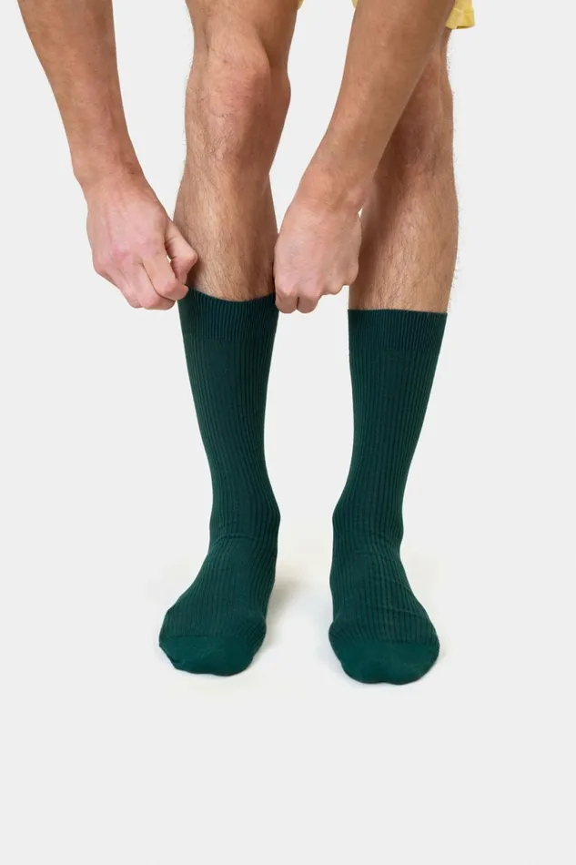 Men Socks and Colorful Standard Merino Wool Blend Sock Emerald Green