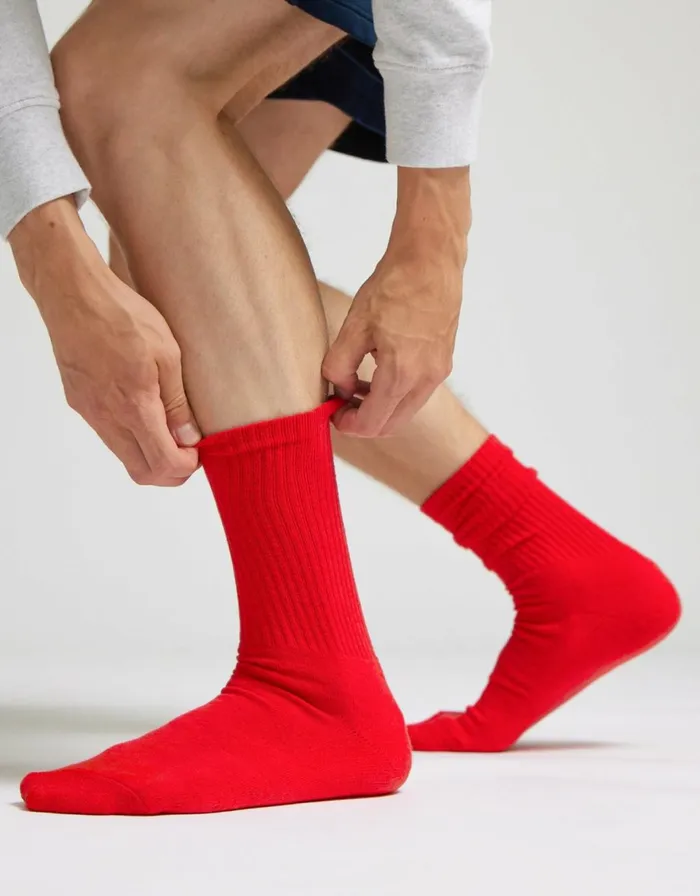 Men Socks and Colorful Standard Organic Active Sock Faded Pink