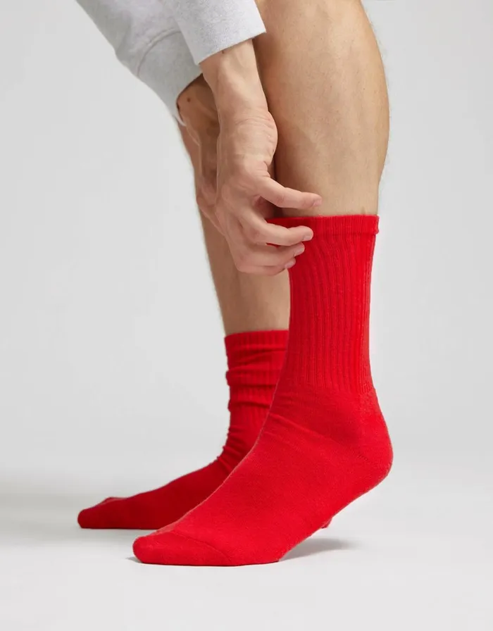 Men Socks and Colorful Standard Organic Active Sock Faded Pink