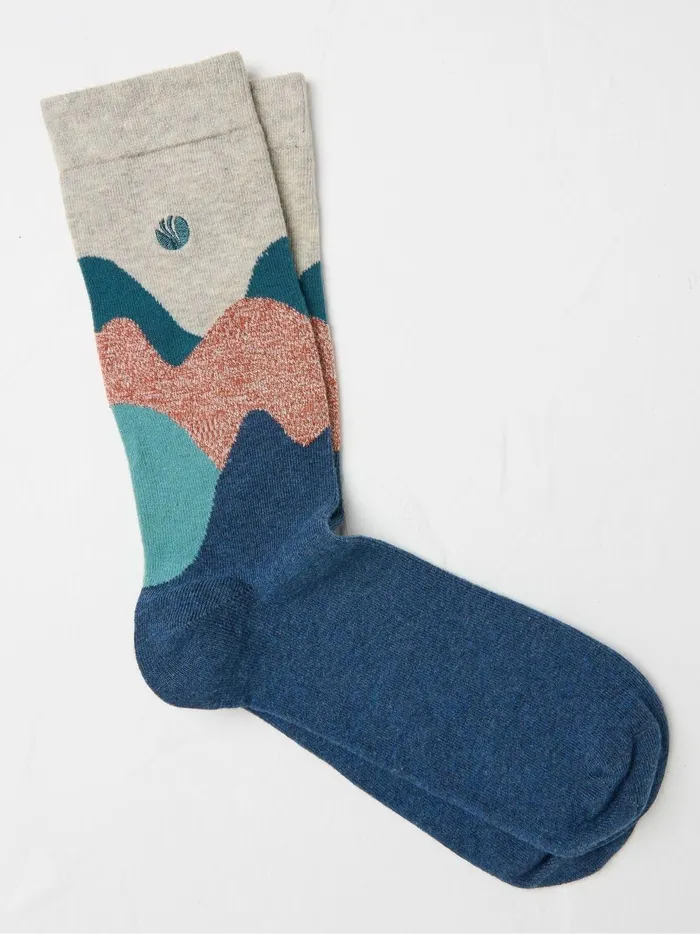 Men Socks Fat Face BlueCream Socks 1 Pack