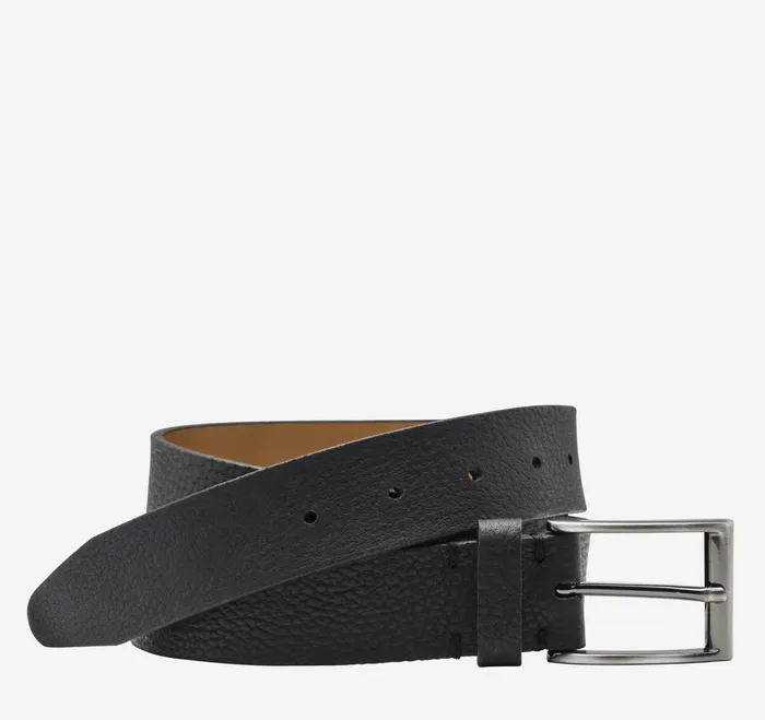 Men Soft Pebbled Belt Black JohnstonandMurphy Belts