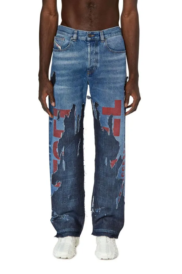 Men Straight Jeans 2010 DMacs 09g77 Medium Blue Diesel Straight Men Straight Jeans 2010 DMacs 09g77 Medium Blue Diesel Straight