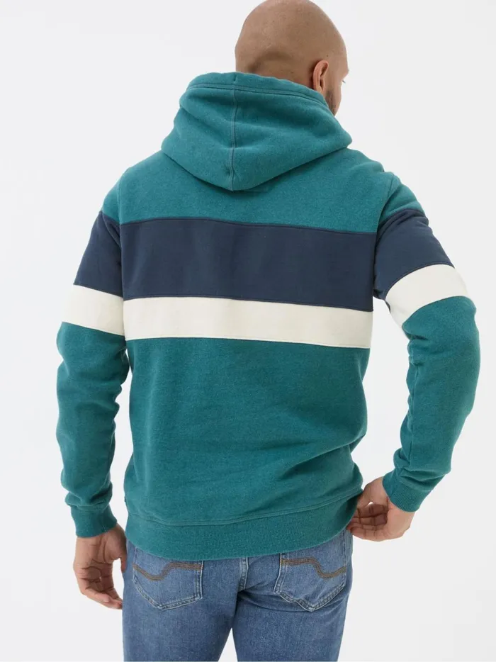 Men Sweatshirts and Hoodies Fat Face Brooke Green Overhead Hoodie