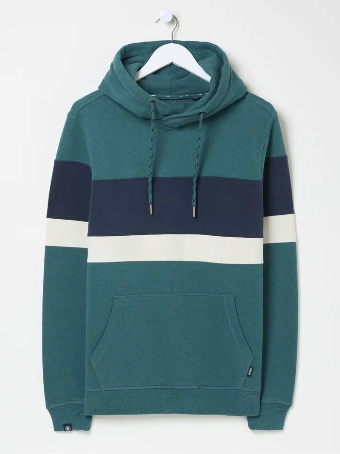 Men Sweatshirts and Hoodies Fat Face Brooke Green Overhead Hoodie