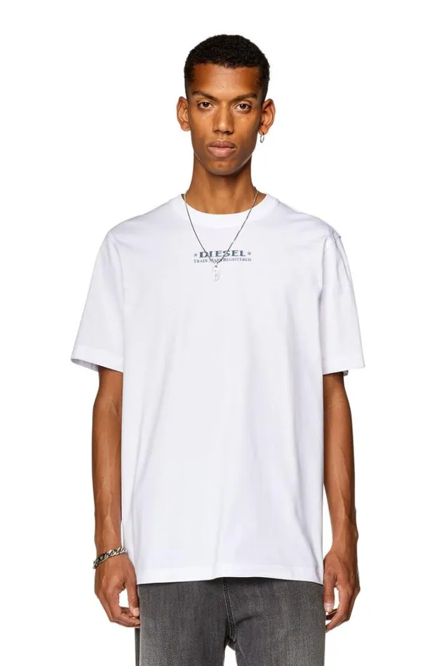Men TJustL4 White Diesel Tshirts Men TJustL4 White Diesel Tshirts