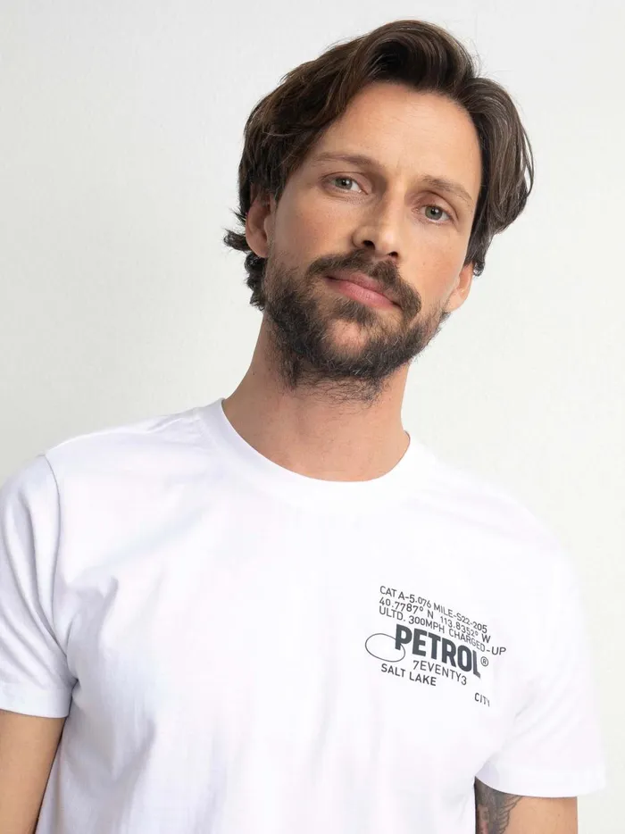 Men TShirts Petrol Industries Artwork TShirt Bright White
