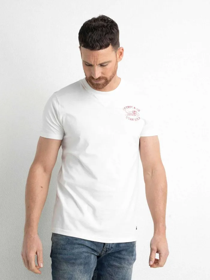 Men TShirts Petrol Industries Artwork TShirt Sky White