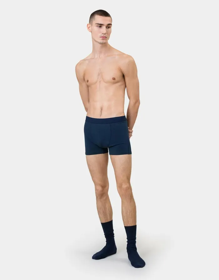 Men Underwear Colorful Standard Classic Organic Boxer Briefs Navy Blue