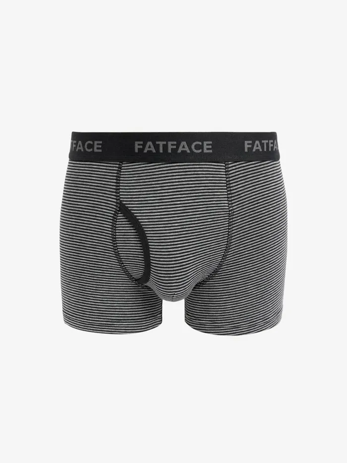 Men Underwear Fat Face Grey Stripe Classic Cotton Boxer 3 Pack