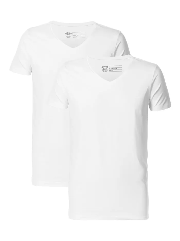 Men Underwear Petrol Industries 2 Pack Basic TShirt VNeck Bright White Men Underwear Petrol Industries 2 Pack Basic TShirt VNeck Bright White