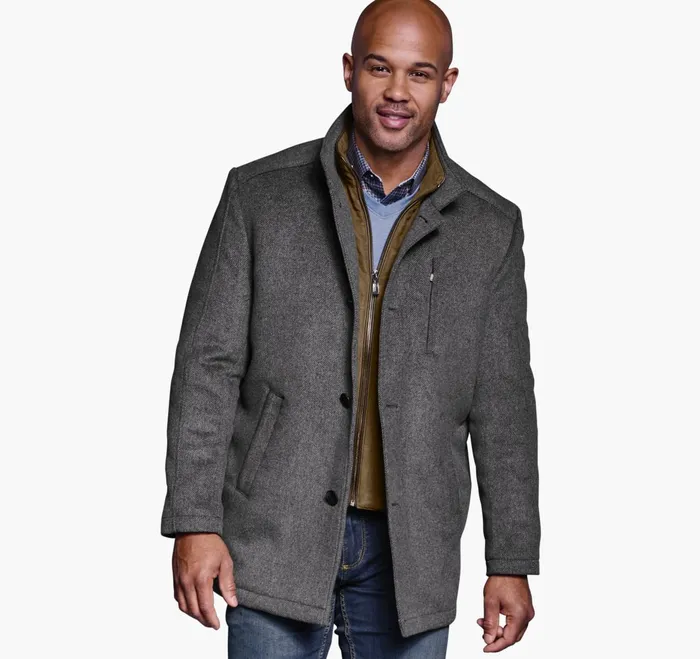 Men Upton Car Coat Grey JohnstonandMurphy Coats Jackets and Vests