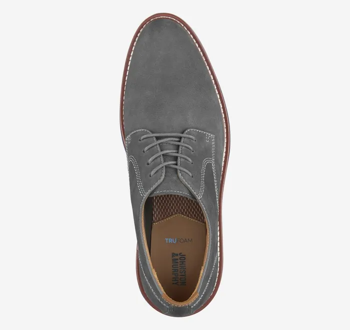 Men Upton Plain Toe Gray Nubuck JohnstonandMurphy LaceUps Men Upton Plain Toe Gray Nubuck JohnstonandMurphy LaceUps