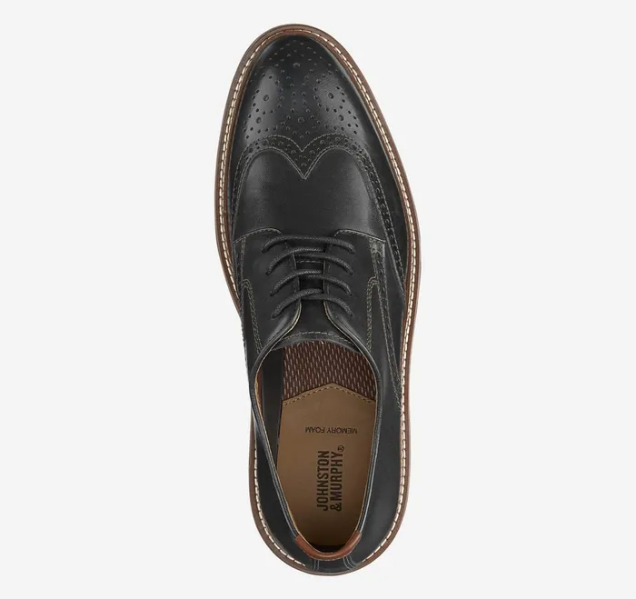 Men Upton Wingtip Black Full Grain JohnstonandMurphy LaceUps Men Upton Wingtip Black Full Grain JohnstonandMurphy LaceUps