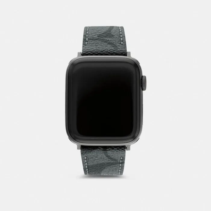 Men Watches Coach Apple Watch Strap 42 Mm And 44 Mm Black