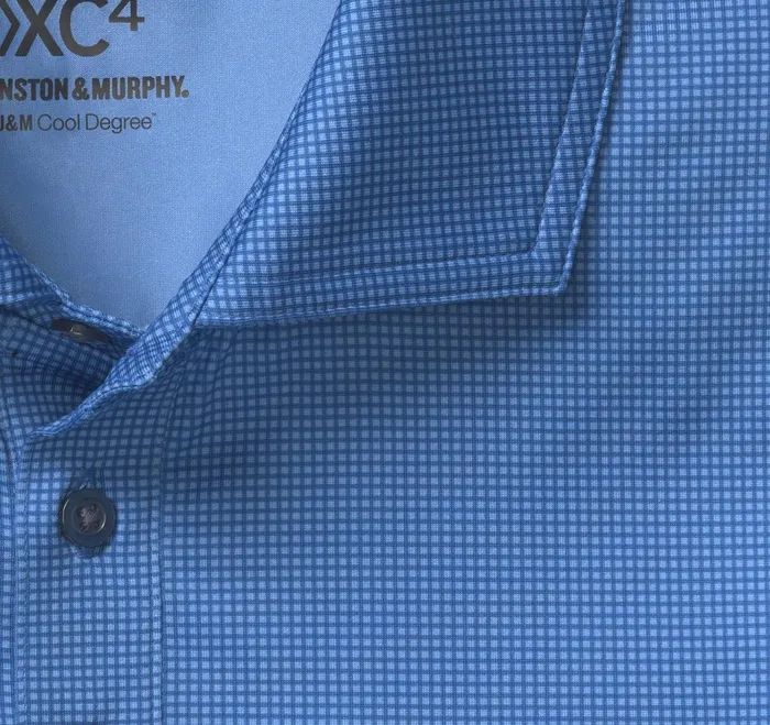 Men Xc4 Performance Gingham Polo Cool Degree Bluenavy Mini Gingham JohnstonandMurphy Polos and Tees Men Xc4 Performance Gingham Polo Cool Degree Bluenavy Mini Gingham JohnstonandMurphy Polos and Tees