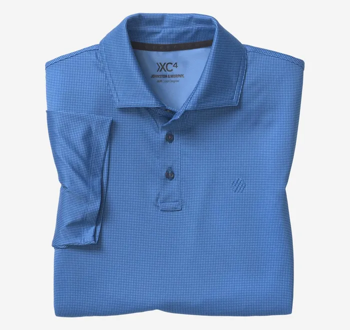 Men Xc4 Performance Gingham Polo Cool Degree Bluenavy Mini Gingham JohnstonandMurphy Polos and Tees Men Xc4 Performance Gingham Polo Cool Degree Bluenavy Mini Gingham JohnstonandMurphy Polos and Tees