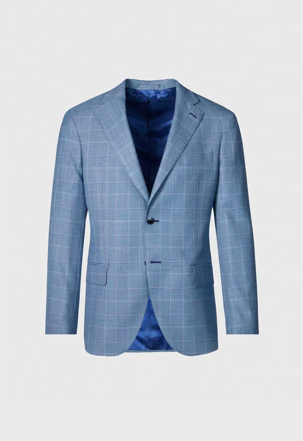 Mens Paulstuart Cashmere Plaid Jacket Blue Blazers and Jackets