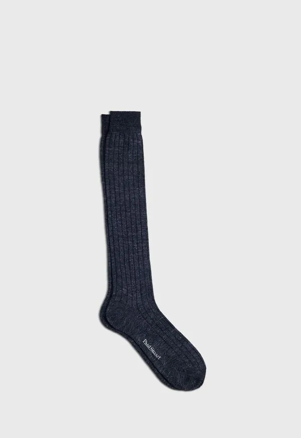 Mens Socks Paulstuart Linen Mlange Sock Charcoal