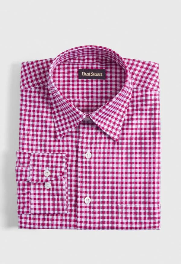 Mens Sport Shirts Paulstuart Gingham Check Twill Sport Shirt Dark Green