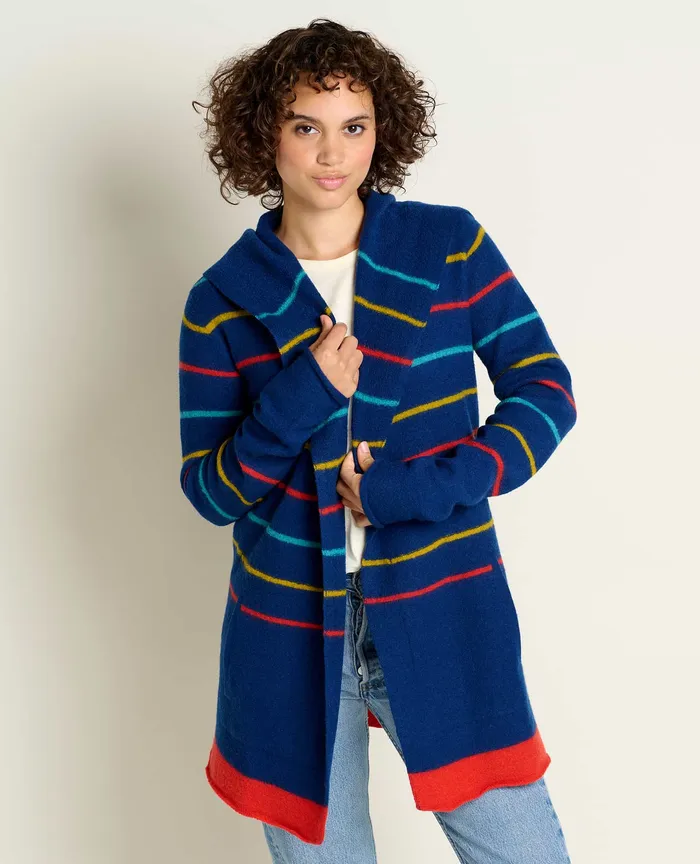 Merino Heartfelt Hoodie True Navy Stripe Women8217s Sweaters ToadandCo