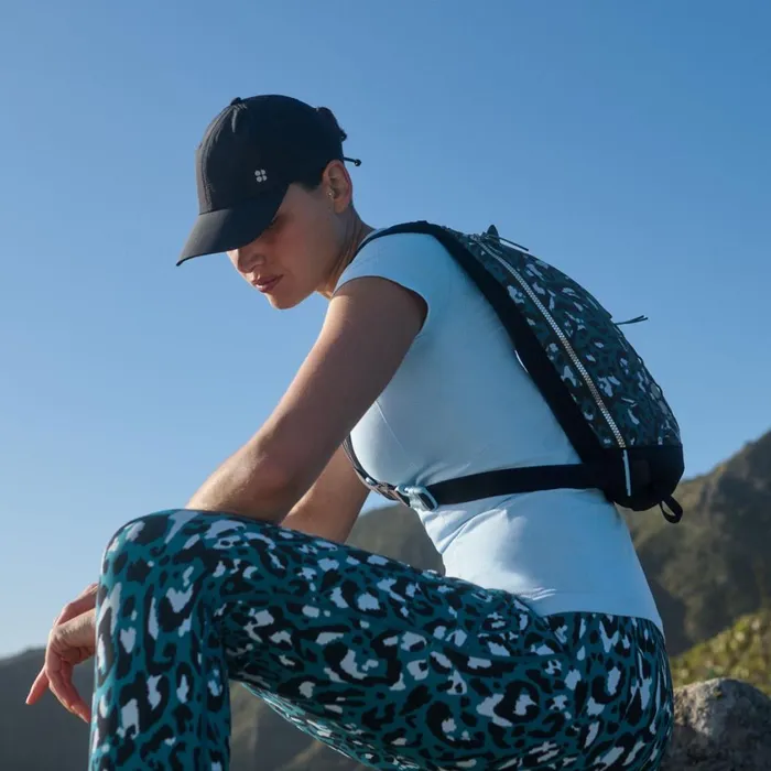 Merrell Bottoms Women Ascend Power Cargo Workout Legging X Sweaty Betty Blue Brushstroke Leopard