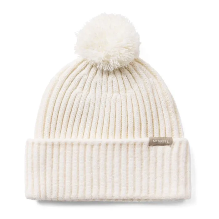 Merrell Hats MenWomen Plaited Rib Knit Beanie Cloud Creamtan