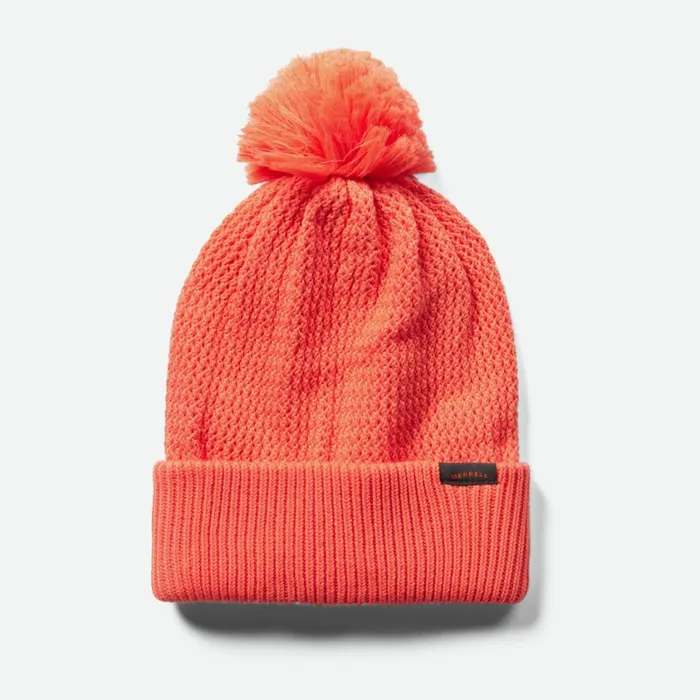 Merrell Hats MenWomen Waffle Bobble Beanie Peach Echo