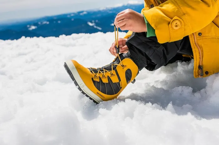 Merrell Winter Boots Kids Big Snow Bank 40 Waterproof Boot Wheatblack