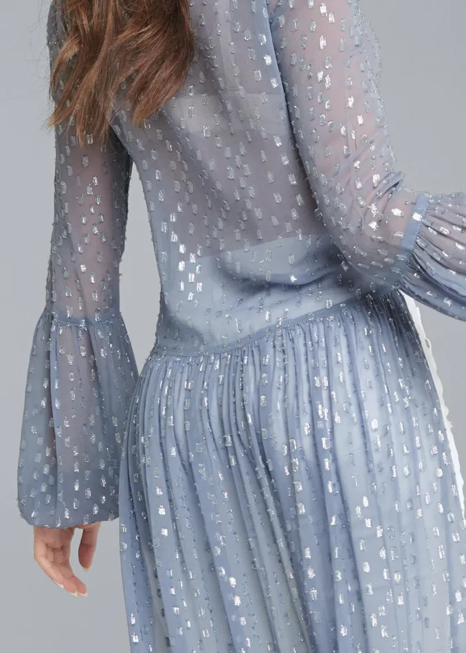 Metallic Highlow Top Blue Multi Women VENUS Night Out Tops