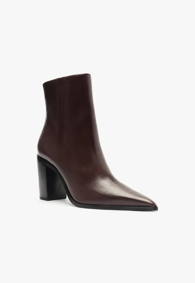 Mikki Block Bootie Brown Women Schutz Shoes Booties