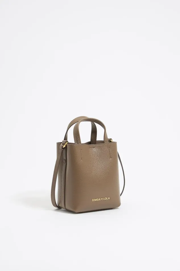 Mini Sac Chihuahua Cuir Taupe Fonc Dark Taupe Women Bimba Y Lola Crossbody Bags
