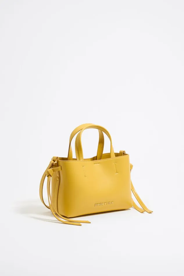 Mini Yellow Leather Chihuahua Bag Yellow Women Bimba Y Lola Crossbody Bags
