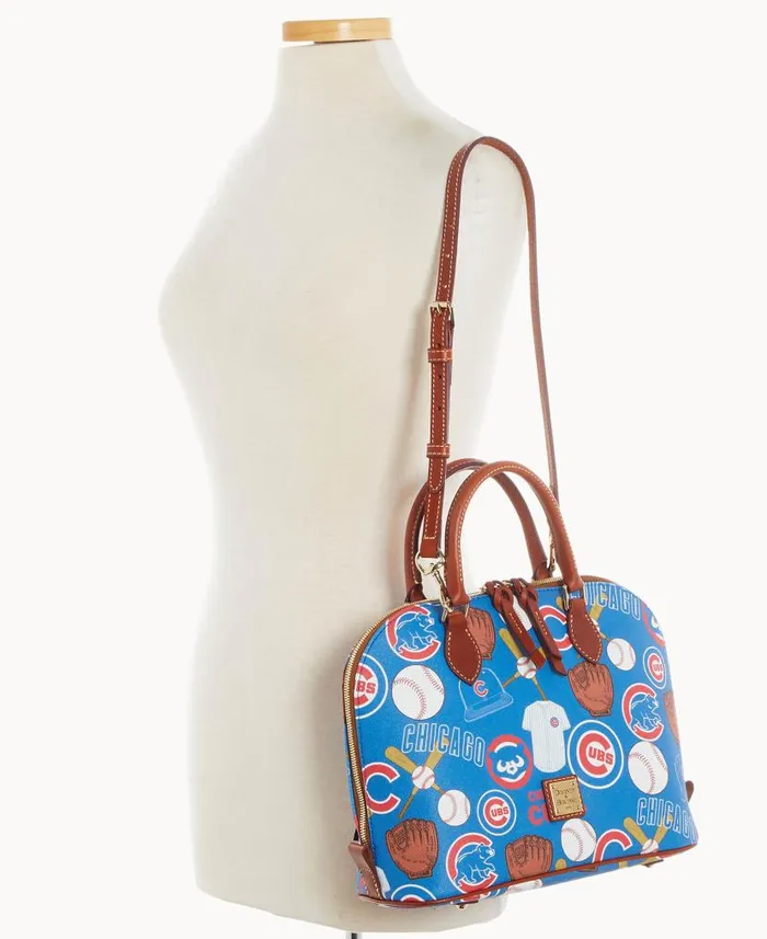 MLB Cubs Zip Zip Satchel Cubs Woman Dooney and Bourke Satchels MLB Cubs Zip Zip Satchel Cubs Woman Dooney and Bourke Satchels