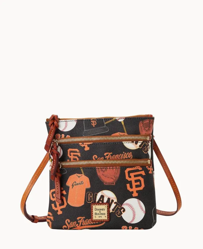 MLB Giants N S Triple Zip Crossbody Giants Woman Dooney and Bourke Crossbodies MLB Giants N S Triple Zip Crossbody Giants Woman Dooney and Bourke Crossbodies